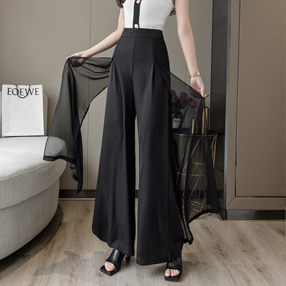 Falda pantalón de pierna ancha semitransparente
